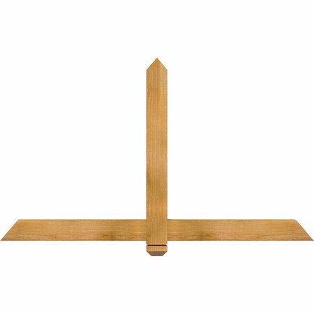 Ekena Millwork Eugene Rough Sawn Timber Gable Bracket, Western Red Cedar, 60"W x 35"H x 2"D x 4"F, 14/12 Pitch GBW060X35X0204EUG00RWR